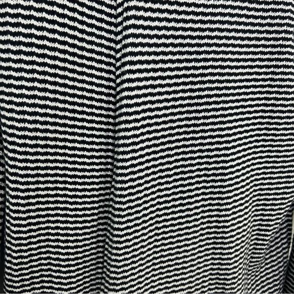 CAbi Fergie Cowl Neck Black White Split Front  Back Style Sweater Size Small - Picture 8 of 13